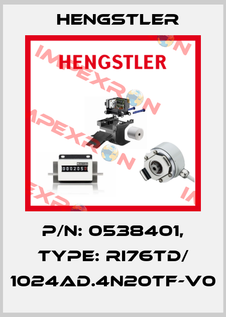 p/n: 0538401, Type: RI76TD/ 1024AD.4N20TF-V0 Hengstler
