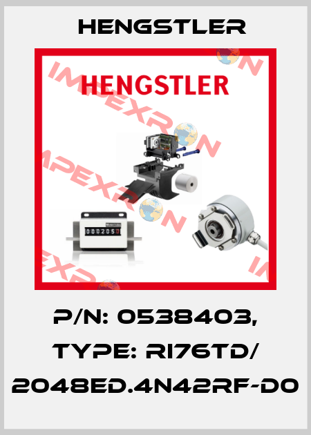 p/n: 0538403, Type: RI76TD/ 2048ED.4N42RF-D0 Hengstler