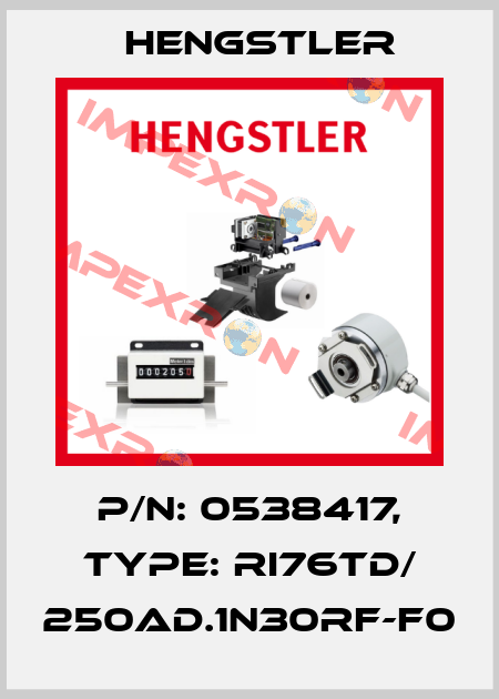 p/n: 0538417, Type: RI76TD/ 250AD.1N30RF-F0 Hengstler
