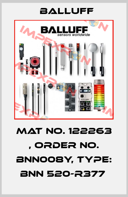 Mat No. 122263 , Order No. BNN008Y, Type: BNN 520-R377  Balluff