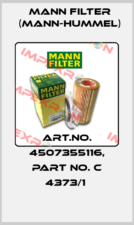 Art.No. 4507355116, Part No. C 4373/1  Mann Filter (Mann-Hummel)