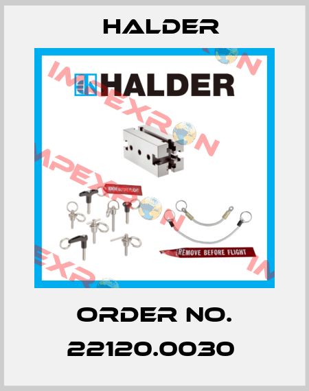 Order No. 22120.0030  Halder