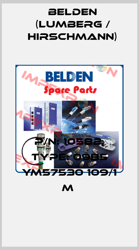 P/N: 10582, Type: 0985 YM57530 109/1 M  Belden (Lumberg / Hirschmann)