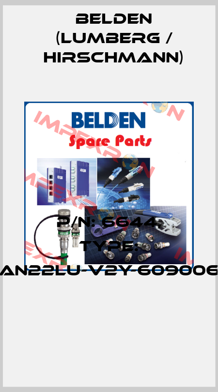P/N: 6644, Type: GAN22LU-V2Y-6090060  Belden (Lumberg / Hirschmann)