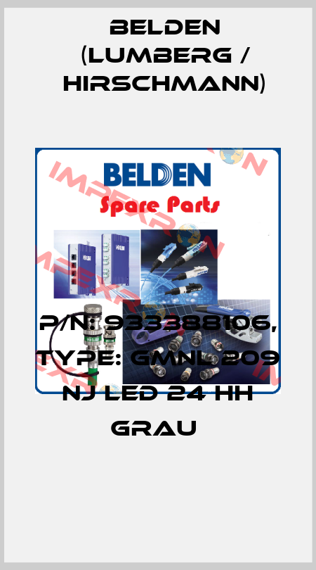 P/N: 933388106, Type: GMNL 209 NJ LED 24 HH grau  Belden (Lumberg / Hirschmann)