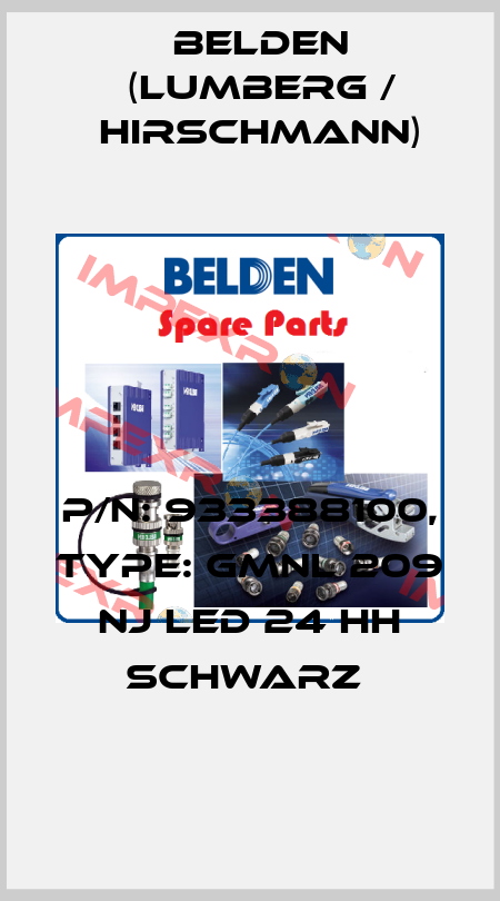 P/N: 933388100, Type: GMNL 209 NJ LED 24 HH schwarz  Belden (Lumberg / Hirschmann)