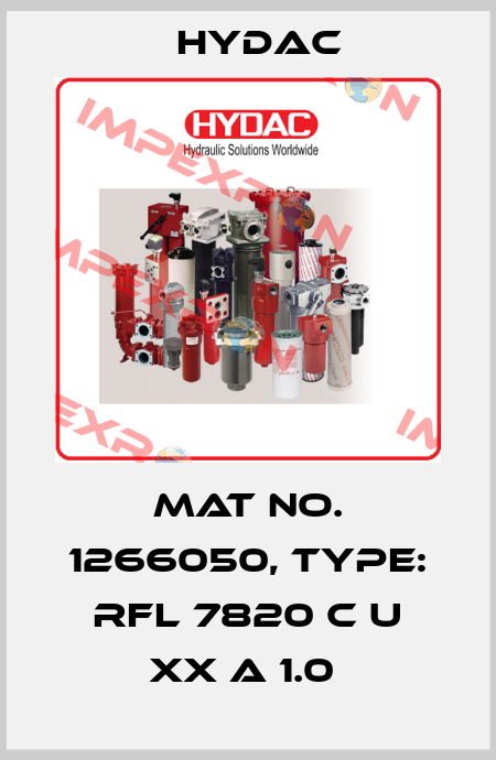 Mat No. 1266050, Type: RFL 7820 C U XX A 1.0  Hydac