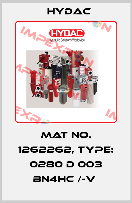 Mat No. 1262262, Type: 0280 D 003 BN4HC /-V  Hydac