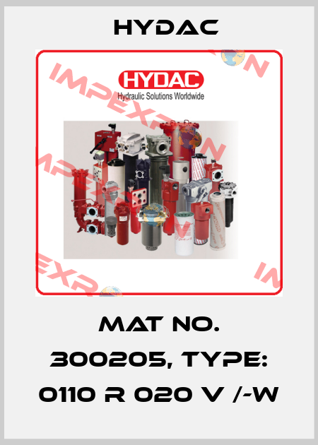 Mat No. 300205, Type: 0110 R 020 V /-W Hydac