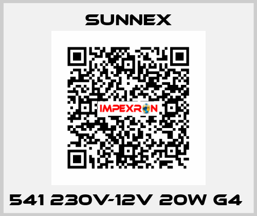 541 230V-12V 20W G4  Sunnex