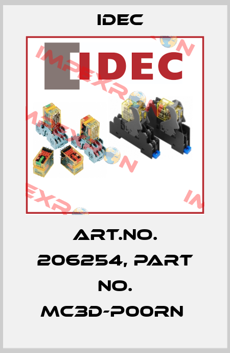 Art.No. 206254, Part No. MC3D-P00RN  Idec