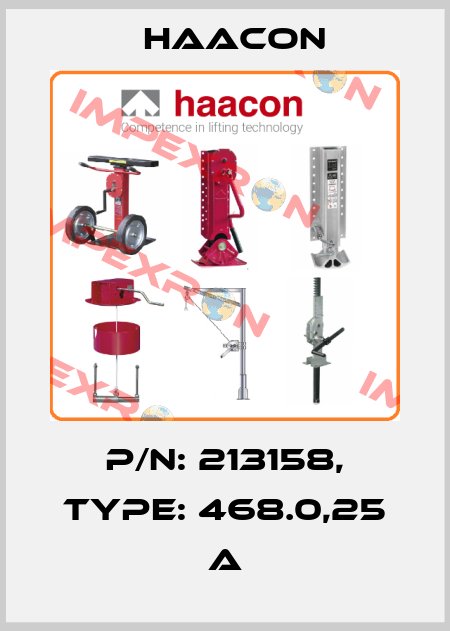 P/N: 213158, Type: 468.0,25 A haacon