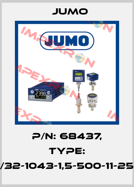 p/n: 68437, Type: 901250/32-1043-1,5-500-11-2500/000 Jumo