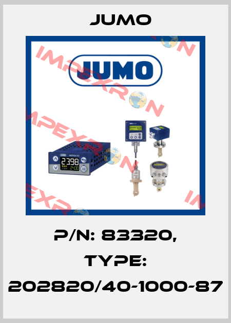 p/n: 83320, Type: 202820/40-1000-87 Jumo
