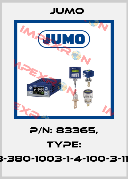 p/n: 83365, Type: 902350/43-380-1003-1-4-100-3-11-4000/000 Jumo