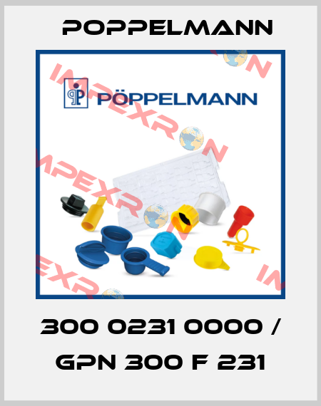 300 0231 0000 / GPN 300 F 231 Poppelmann