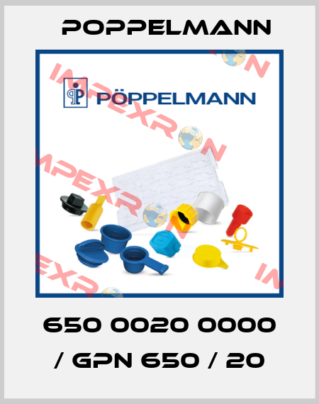 650 0020 0000 / GPN 650 / 20 Poppelmann