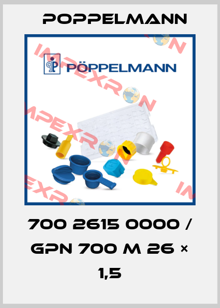 700 2615 0000 / GPN 700 M 26 × 1,5 Poppelmann