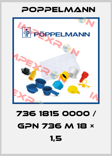 736 1815 0000 / GPN 736 M 18 × 1,5 Poppelmann