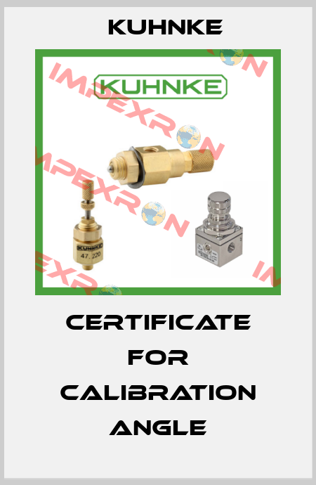 Certificate for calibration angle Kuhnke