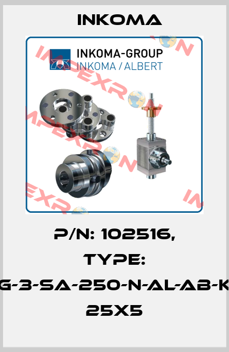 P/N: 102516, Type: HSG-3-SA-250-N-AL-AB-KGS 25x5 INKOMA