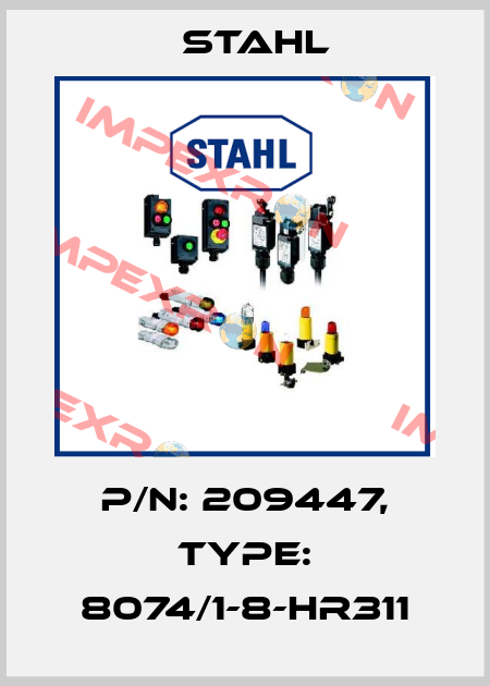 P/N: 209447, Type: 8074/1-8-HR311 Stahl
