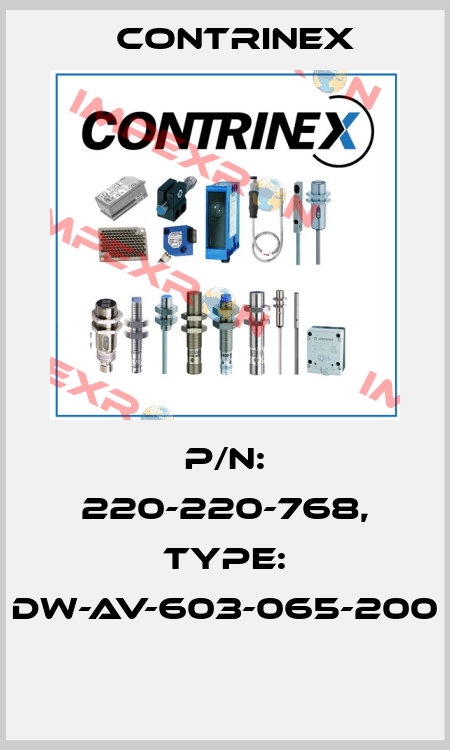 P/N: 220-220-768, Type: DW-AV-603-065-200  Contrinex