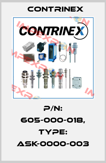 p/n: 605-000-018, Type: ASK-0000-003 Contrinex