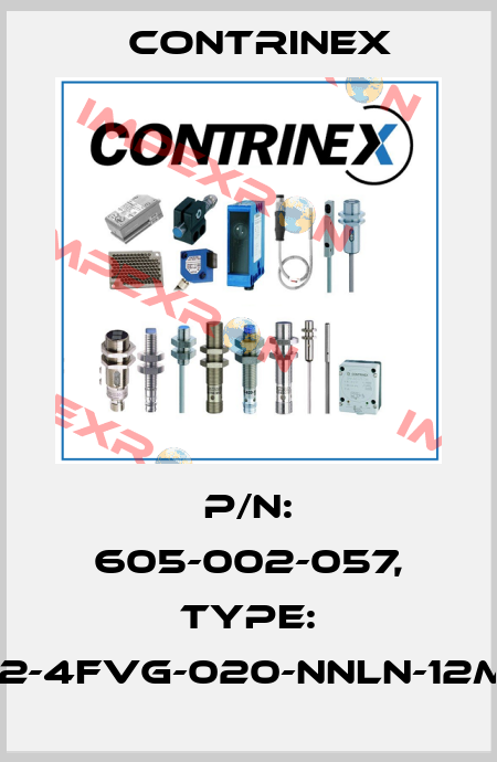 p/n: 605-002-057, Type: S12-4FVG-020-NNLN-12MG Contrinex