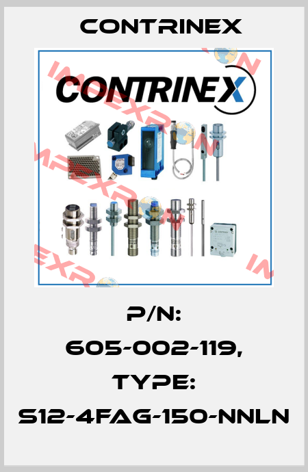 p/n: 605-002-119, Type: S12-4FAG-150-NNLN Contrinex