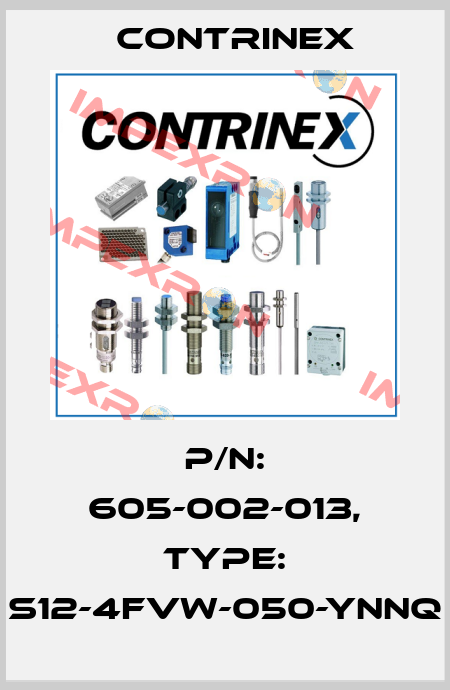 p/n: 605-002-013, Type: S12-4FVW-050-YNNQ Contrinex