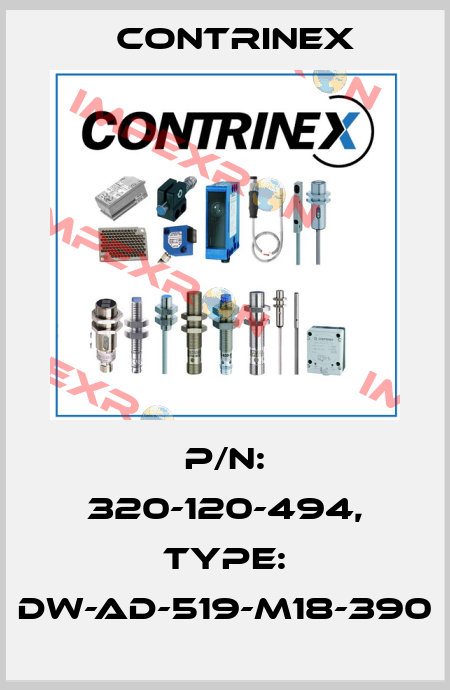 p/n: 320-120-494, Type: DW-AD-519-M18-390 Contrinex