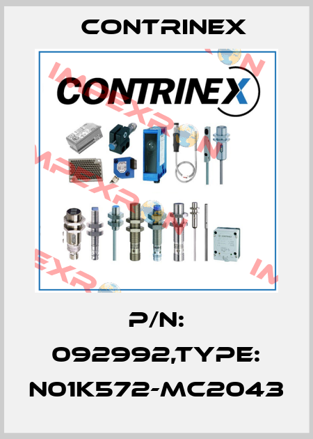 P/N: 092992,Type: N01K572-MC2043 Contrinex
