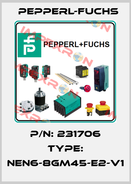 P/N: 231706 Type: NEN6-8GM45-E2-V1 Pepperl-Fuchs