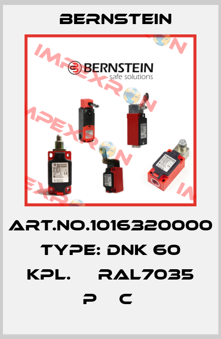 Art.No.1016320000 Type: DNK 60 KPL.     RAL7035 P    C  Bernstein