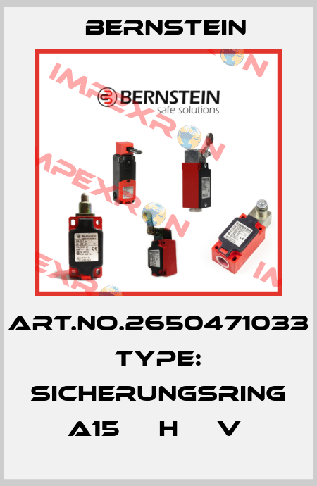 Art.No.2650471033 Type: SICHERUNGSRING A15     H     V  Bernstein