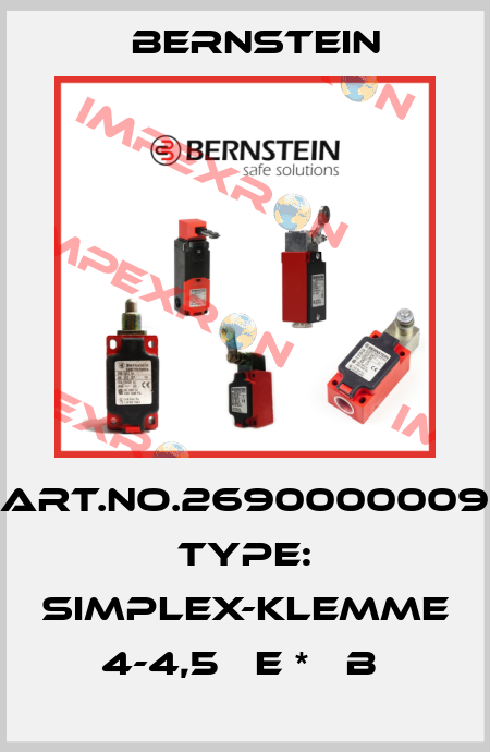 Art.No.2690000009 Type: SIMPLEX-KLEMME 4-4,5   E *   B  Bernstein