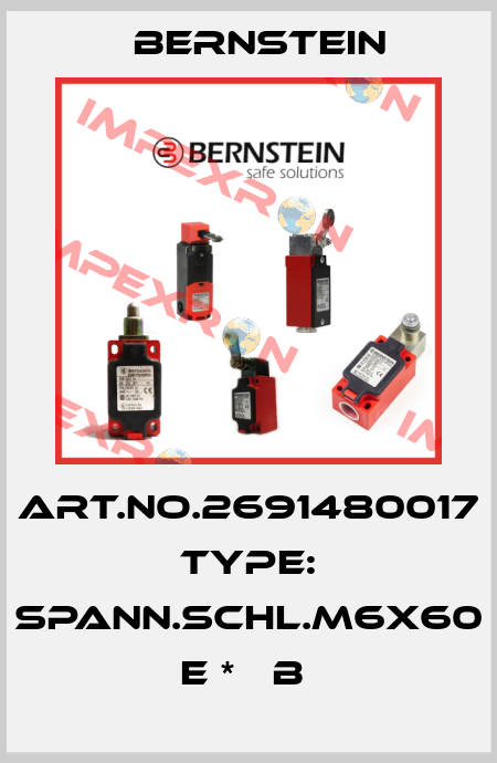 Art.No.2691480017 Type: SPANN.SCHL.M6X60       E *   B  Bernstein