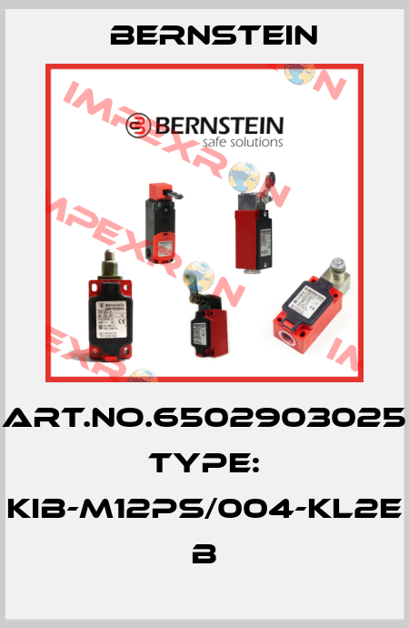 Art.No.6502903025 Type: KIB-M12PS/004-KL2E           B Bernstein
