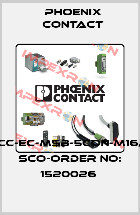 SACC-EC-MSB-5CON-M16/0,5 SCO-ORDER NO: 1520026  Phoenix Contact