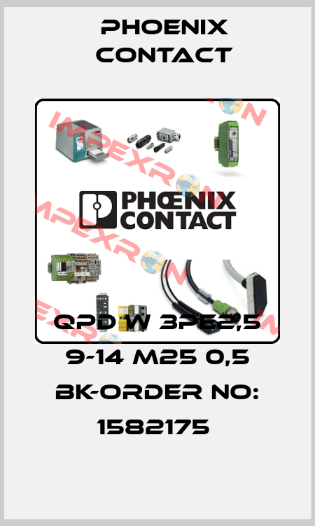 QPD W 3PE2,5 9-14 M25 0,5 BK-ORDER NO: 1582175  Phoenix Contact