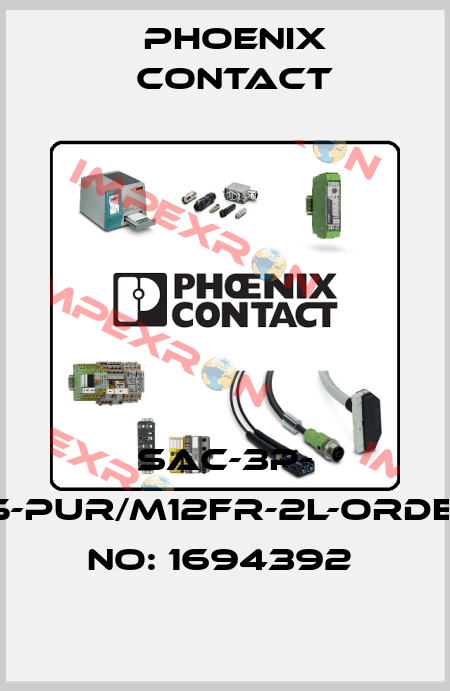 SAC-3P- 1,5-PUR/M12FR-2L-ORDER NO: 1694392  Phoenix Contact