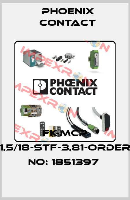 FK-MCP 1,5/18-STF-3,81-ORDER NO: 1851397  Phoenix Contact