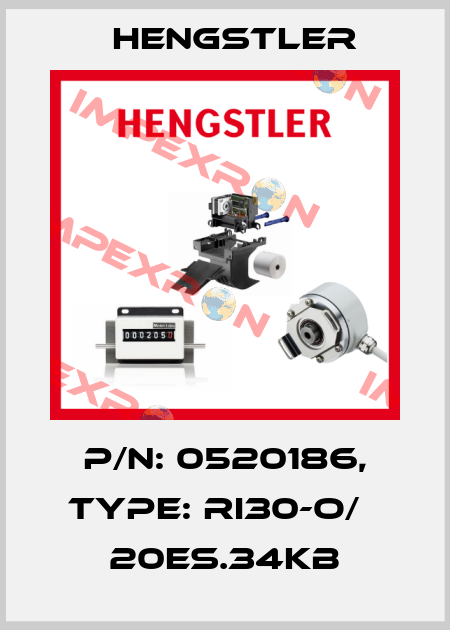 p/n: 0520186, Type: RI30-O/   20ES.34KB Hengstler
