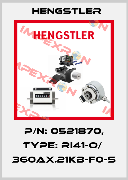 p/n: 0521870, Type: RI41-O/  360AX.21KB-F0-S Hengstler