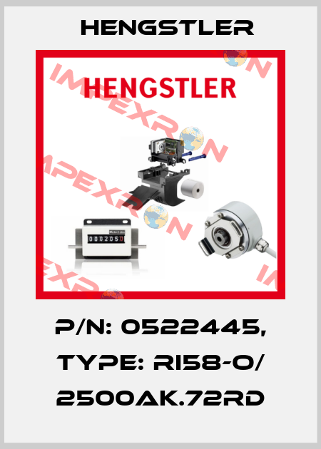 p/n: 0522445, Type: RI58-O/ 2500AK.72RD Hengstler