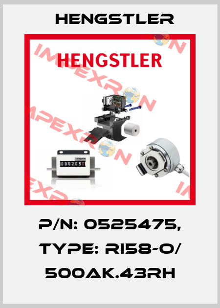 p/n: 0525475, Type: RI58-O/ 500AK.43RH Hengstler