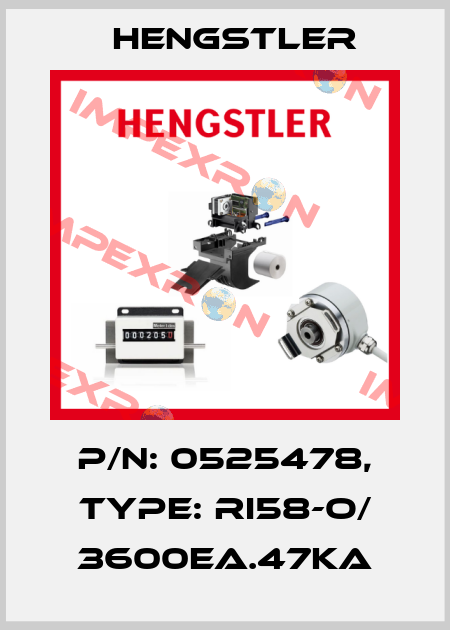 p/n: 0525478, Type: RI58-O/ 3600EA.47KA Hengstler