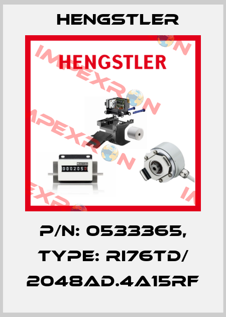 p/n: 0533365, Type: RI76TD/ 2048AD.4A15RF Hengstler