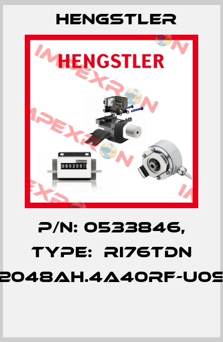 P/N: 0533846, Type:  RI76TDN 2048AH.4A40RF-U0S  Hengstler